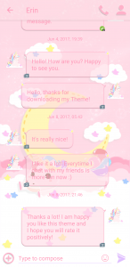 اسکرین شات برنامه SMS Theme Unicorn Pink message 6