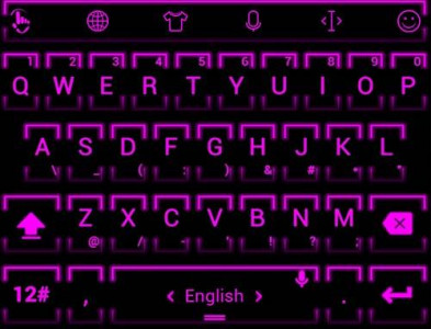 اسکرین شات برنامه Keyboard Theme Neon 2 Purple 6