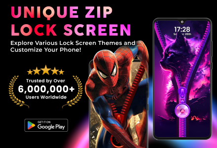 اسکرین شات برنامه Zipper Lock Screen - Zip Lock 1