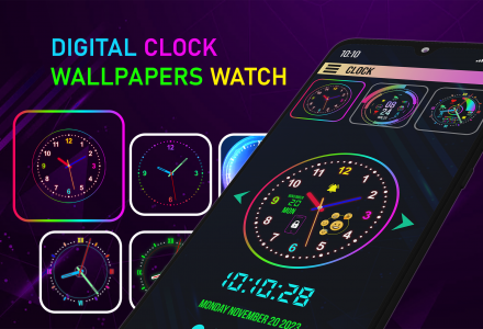 اسکرین شات 1 برنامه Neon Digital Clock Smart Watch