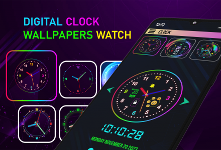 اسکرین شات برنامه Neon Digital Clock Smart Watch 1