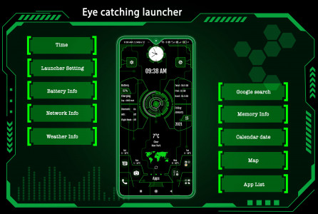 اسکرین شات برنامه Eye catching launcher, Applock 1