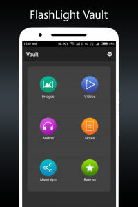 اسکرین شات برنامه Flashlight Locker: photo vault 4