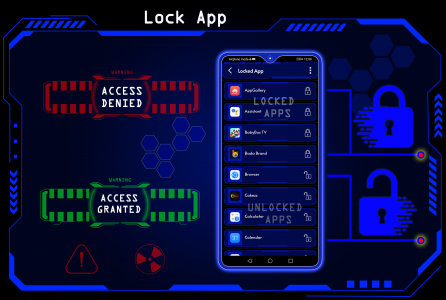 اسکرین شات برنامه Futuristic Launcher - Lock App 5