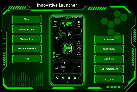 اسکرین شات برنامه Innovative Launcher - AppLock 1