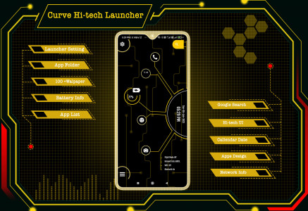 اسکرین شات برنامه Curve Hitech launcher -Applock 1