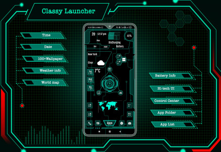 اسکرین شات برنامه Classy Launcher -App lock,Hide 1