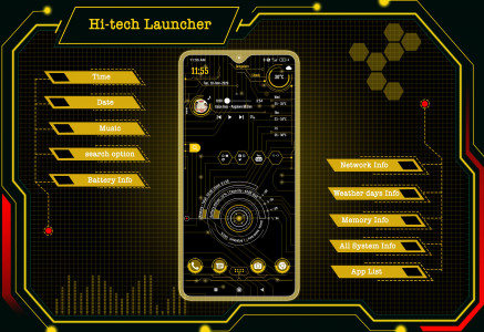 اسکرین شات برنامه Hi-tech launcher 2023 1