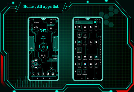 اسکرین شات برنامه Hi-tech Launcher 2 - Future UI 3