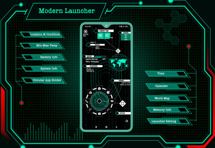 اسکرین شات برنامه Modern Launcher 2023 - AppLock 1