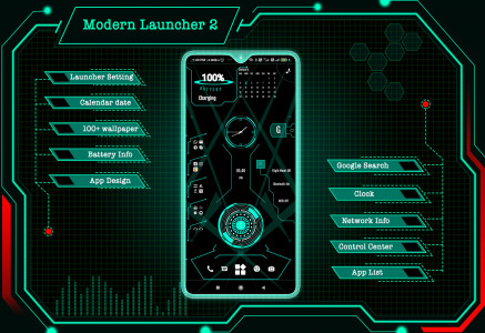 اسکرین شات برنامه Modern Launcher 2 - AppLock 1