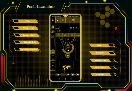 اسکرین شات برنامه Posh Launcher - AppLock 1
