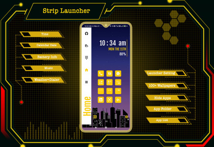 اسکرین شات برنامه Strip Launcher - App lock 3