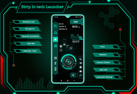 اسکرین شات 1 برنامه Strip Hi-tech Launcher 2025