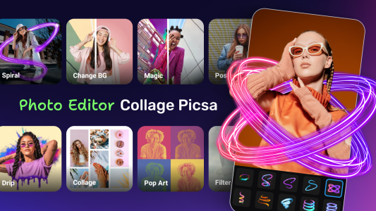 اسکرین شات 1 برنامه Photo Editor Collage: Picsa