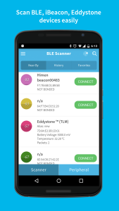 اسکرین شات 1 برنامه BLE Scanner (Connect & Notify)