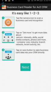 اسکرین شات برنامه Business Card Reader for Act! CRM 1