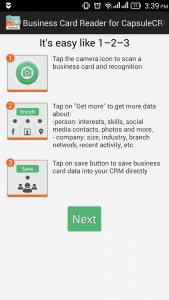 اسکرین شات برنامه Business Card Reader for Capsule CRM 1