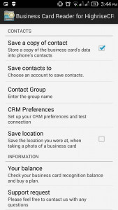 اسکرین شات برنامه Business Card Reader for Highrise CRM 6