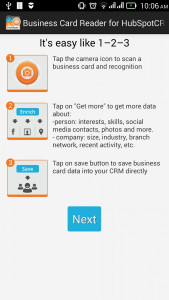 اسکرین شات برنامه Business Card Reader for HubSpot CRM 1