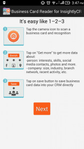 اسکرین شات برنامه Business Card Reader for Insightly CRM 1
