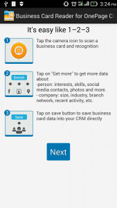اسکرین شات برنامه Business Card Reader for OnePage CRM 9