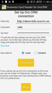اسکرین شات برنامه Business Card Reader for OroCRM 6