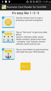 اسکرین شات برنامه Business Card Reader for OroCRM 1