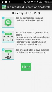 اسکرین شات برنامه Business Card Reader for Pipedrive CRM 1