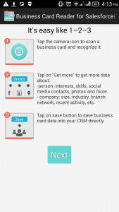 اسکرین شات برنامه Business Card Reader for SalesforceIQ CRM 4