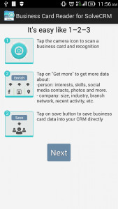 اسکرین شات برنامه Business Card Reader for Solve CRM 1
