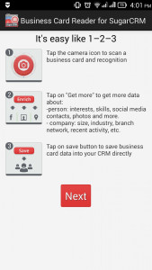 اسکرین شات برنامه Business Card Reader for SugarCRM 2