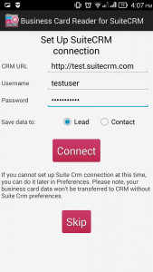 اسکرین شات برنامه Business Card Reader for SuiteCRM 4