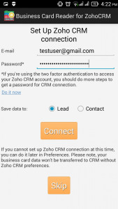 اسکرین شات برنامه Business Card Reader for Zoho CRM 9