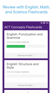 اسکرین شات برنامه ACT Test Prep, Practice, and F 4