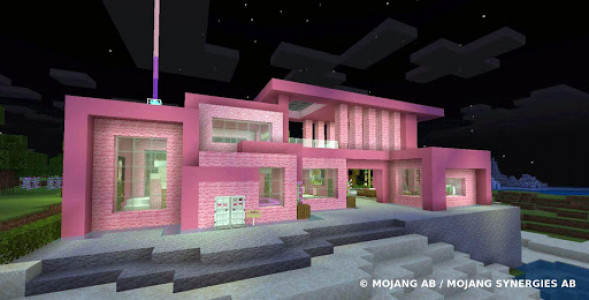 اسکرین شات بازی Pink house with furniture. Craft maps and mods 1