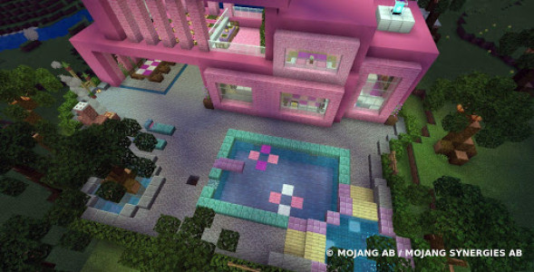 اسکرین شات بازی Pink house with furniture. Craft maps and mods 2