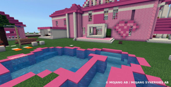 اسکرین شات بازی Pink house with furniture. Craft maps and mods 4