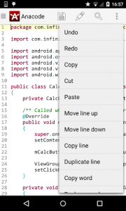 اسکرین شات برنامه Anacode IDE Android/C/C++/JAVA 2