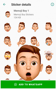 اسکرین شات برنامه Memoji Boy Apple Stickers for WhatsApp 1