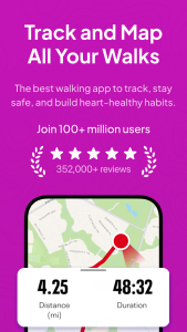اسکرین شات 1 برنامه Map My Walk: Walking Tracker