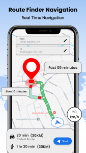 اسکرین شات 1 برنامه Map Navigation & Live Traffic