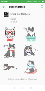 اسکرین شات برنامه WAStickerApps Cat Stickers For WhatsApp 4