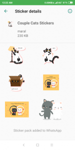 اسکرین شات برنامه WAStickerApps Cat Stickers For WhatsApp 5