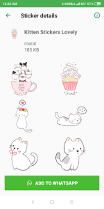 اسکرین شات برنامه WAStickerApps Cat Stickers For WhatsApp 7