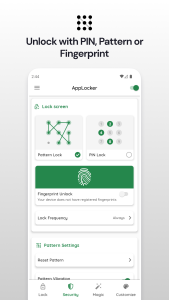 اسکرین شات 3 برنامه App Lock: Fingerprint, Pattern