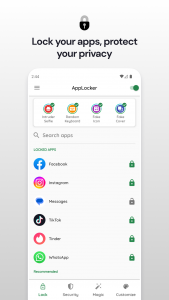 اسکرین شات 1 برنامه App Lock: Fingerprint, Pattern