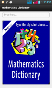 اسکرین شات برنامه Mathematics Dictionary 1