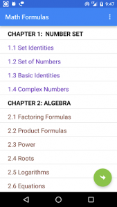 اسکرین شات برنامه Math Formulas 1