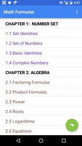 اسکرین شات برنامه Math Formulas 1